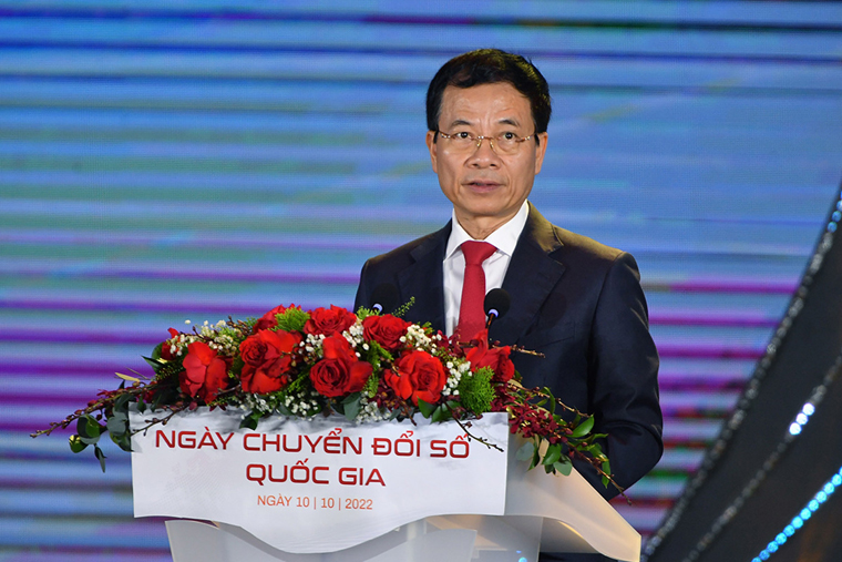 Bộ trưởng Nguyễn Mạnh Hùng phát biểu khai mạc chương trình
