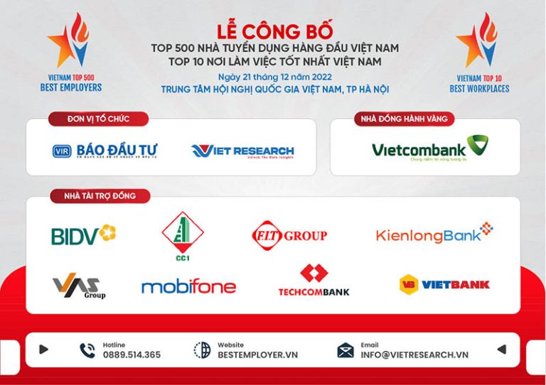 <strong>Công bố Top 500 Nhà tuyển dụng hàng đầu Việt Nam 2022 và Top 10 nơi làm việc tốt nhất Việt Nam 2022</strong>